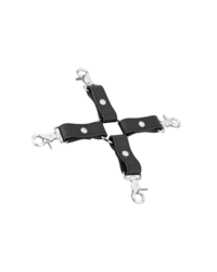 Leder-Hogtie-Fesselkreuz, schwarz