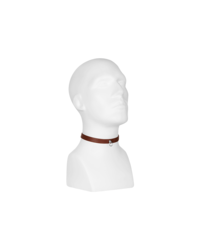 Leder-Halsfessel schmal mit O-Ring, braun