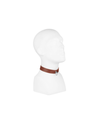 Leder-Halsfessel breit mit O-Ring, braun