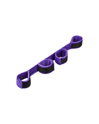 Softbondage Spreizstange mit Hand- und Fußfesseln, lila/schwarz
