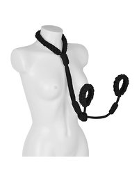Softbondage Hals-Handfessel, schwarz