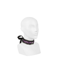 Softbondage Halsband, lila/schwarz