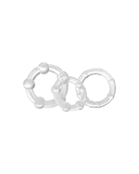 XLsucker Beaded: Penisring-Set, transparent