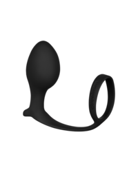 Anal Fantasy Ass-Gasm Advanced: Analplug mit Penis-/Hodenring, schwarz