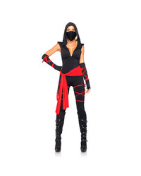 Leg Avenue Ninja-Catsuit mit Kapuze, 5 Teile