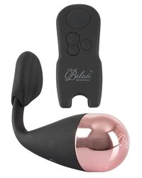 Vibro-Ei „Belou?? mit Klitorisreizarm, 4 Vibrationsmodi und Funkfernbedienung, wasserfest