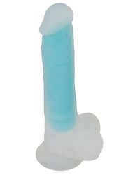 Glow in the Dark: Dildo, transparent/türkis