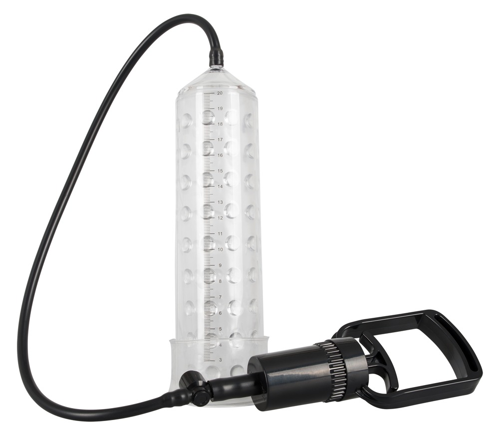 Penispumpe mit Zweifinger-Pumpgriff, Messskala und Noppen-Sleeve - vergleichen und g&uuml;nstig kaufen