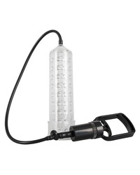 Penispumpe mit Zweifinger-Pumpgriff, Messskala und Noppen-Sleeve - vergleichen und günstig kaufen