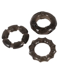 Stretchy Cockrings: Penisringe-Set, smoke