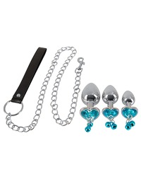 4-teiliges Analplugset „Butt Plug Set with a Leash“ inklusive Leine - vergleichen und g&uuml;nstig kaufen