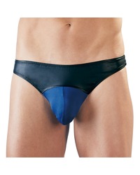 Wetlook-String, schwarz/royal