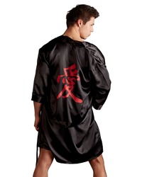 Kimono aus Satin, mit Bindegürtel und chinesischem Schriftzeichen - vergleichen und günstig kaufen