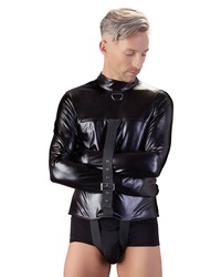 Kunstleder-Zwangsjacke, schwarz