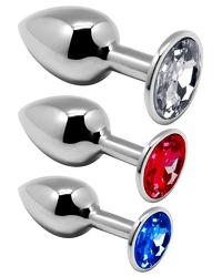 3-teiliges Set „Metal Plug Kit“ mit Schmuckstein-Analplugs aus Metall - vergleichen und günstig kaufen