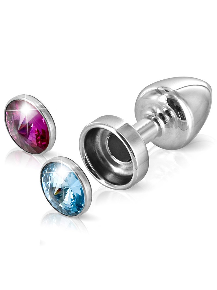 Diogol Magnet Buttplug: Aluminium mit austauschbaren Kristallen, silber (3 cm) - vergleichen und g&uuml;nstig kaufen