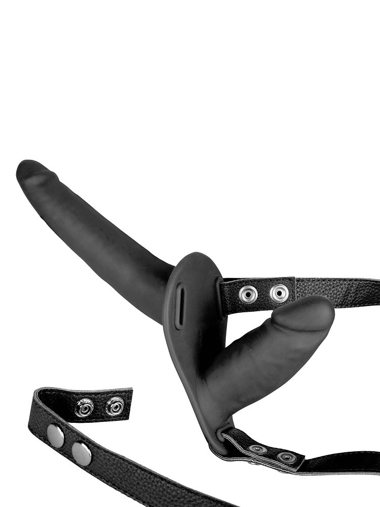 Sex Companion Dual Climax: Strap-On mit Doppeldildo, schwarz - vergleichen und g&uuml;nstig kaufen