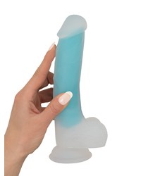 Glow in the Dark: Dildo, transparent/türkis - vergleichen und g&uuml;nstig kaufen