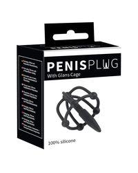Penis Plug with Glans Cage: Penisplug mit Eichelkäfig, schwarz - vergleichen und günstig kaufen