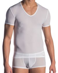 Olaf Benz RED0965: Phantom V-Neck-Shirt, weiß