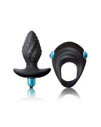 Rocks-Off Ibex Men-X Vibro-Butt Plug + Vibro-Cockring, schwarz/blau - vergleichen und g&uuml;nstig kaufen