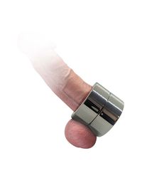 Black Label Cock Ring and Ball Stretcher: Edelstahl-Penis-/Hodenring