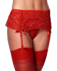 Strapsgürtel mit String und Strümpfen, rot - vergleichen und g&uuml;nstig kaufen