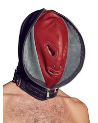 Leder-Doppelmaske, schwarz/rot - vergleichen und günstig kaufen