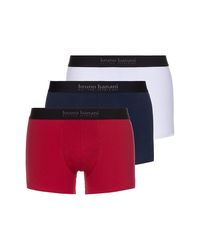 Bruno Banani Energy Cotton: Short 3er Pack, rot/navy/weiß - vergleichen und g&uuml;nstig kaufen
