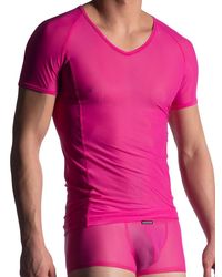 MANSTORE M904: V-Neck-Shirt, fuxia - vergleichen und g&uuml;nstig kaufen