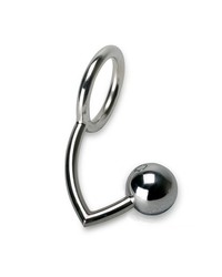 Metall-Penisring mit Analdildo, XL, 5,5cm