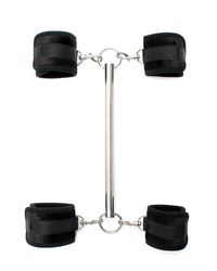 Softbondage Spreizstange mit abnehmbaren Hand- und Fußfesseln, schwarz - vergleichen und günstig kaufen