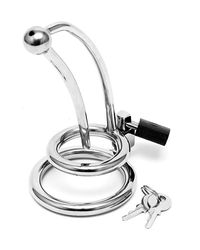 Penis Lock with curved urethral tube: Edelstahl-Peniskäfig mit Dilator - vergleichen und günstig kaufen