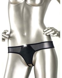 Eros Veneziani Carla: Wetlook-Ouvert-Stringpanty, schwarz - vergleichen und g&uuml;nstig kaufen