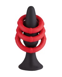Pash Playful: Analplug und Penisringe, schwarz/rot