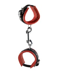 Hidden Desire: Leder-Handfesseln, rot/schwarz (5cm) - vergleichen und g&uuml;nstig kaufen