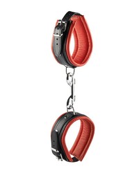 Hidden Desire: Leder-Fußfesseln, rot/schwarz (5cm) - vergleichen und g&uuml;nstig kaufen