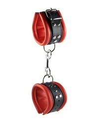 Hidden Desire: Leder-Handfesseln, rot/schwarz (6,5cm) - vergleichen und günstig kaufen