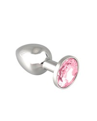 Edelstahl-Buttplug mit rosa Kristall (140g) - vergleichen und günstig kaufen