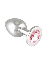 Edelstahl-Buttplug mit rosa Kristall (360g) - vergleichen und günstig kaufen