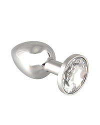 Edelstahl-Buttplug mit klarem Kristall (75g) - vergleichen und g&uuml;nstig kaufen
