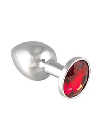 Edelstahl-Buttplug mit rotem Kristall (75g) - vergleichen und g&uuml;nstig kaufen