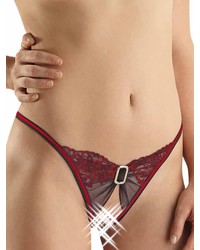 Eros Veneziani Adelia: Ouvert-String, schwarz/rot - vergleichen und g&uuml;nstig kaufen