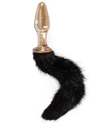 Glas-Analplug mit Schweif, gold/schwarz - vergleichen und g&uuml;nstig kaufen