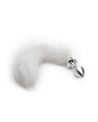 Ouch! Analplug mit Schweif, silber/weiß - vergleichen und g&uuml;nstig kaufen