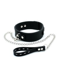 Silikon-Halsfessel mit Führkette, schwarz - vergleichen und g&uuml;nstig kaufen