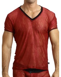L?Homme Arabesque: V-Neck-Shirt, rot - vergleichen und günstig kaufen