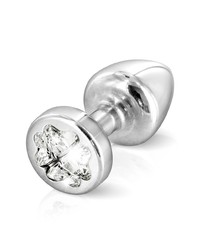 Diogol Clover Buttplug: Aluminium mit Kristall, silber (2,5 cm)