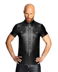 Noir Handmade: Wetlook-Hemd, schwarz - vergleichen und günstig kaufen