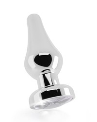Rich R6: Analplug mit Kristall, silber (43mm)